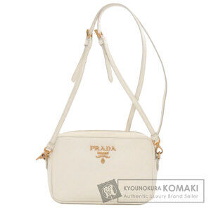 Prada Logo Shoulder Bag Saffiano Leather Nero Black
